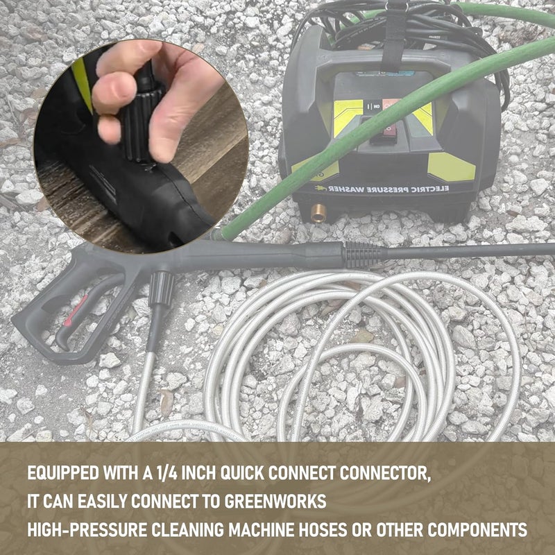 Shinelan Universal Pressure Washer Hose Replacement for Greenworks Power Washer Hose, 25-Foot Replacement for Greenworks Electric Power Washer High Pressure Hose Attachment 5200402 - Image 5